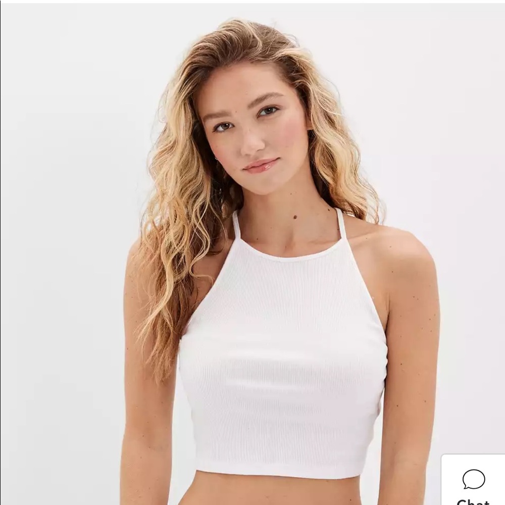Racerback white ribbed tank top